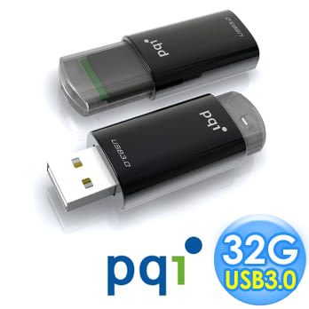 PQI勁永 Clicker 32GB USB3.0 按壓式高速隨身碟-爵士黑