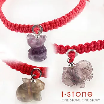石頭記 六合好運貴人12生肖紫瑩石紅線手鍊龍