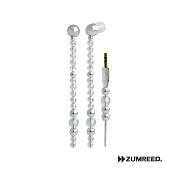 日本超人氣品牌 ZUMREED 珠寶造型入耳式耳機純淨白