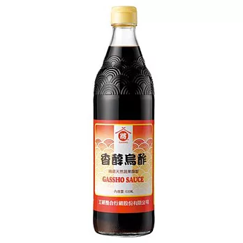 【工研合將】100%純釀造烏醋(600ml/瓶)