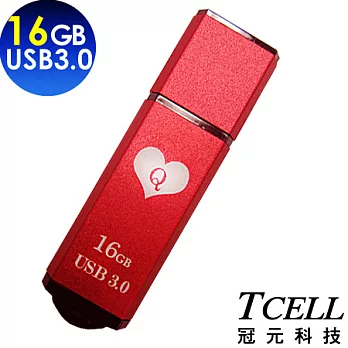 TCELL冠元 USB3.0 16GB 撲克碟紅心Q