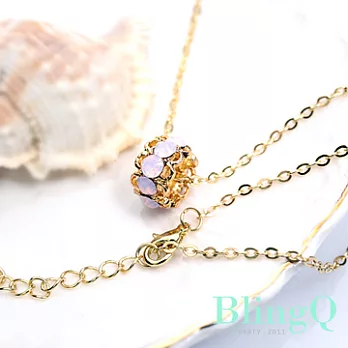 [Bling Q] 美鑽戒環奪目閃耀項鍊(金)