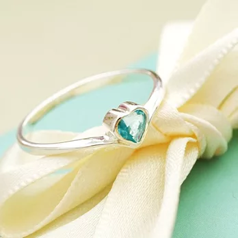 維克維娜 甜蜜之吻。經典藍綠寶石愛心設計戒指12號