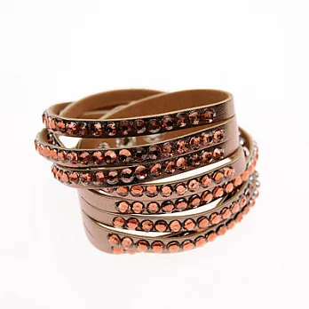 [Bling Q]輕龐率性配搭個性皮手環(咖)