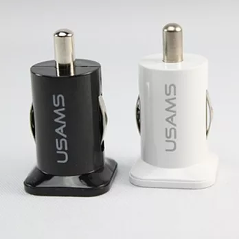 USAMS 雙 USB 孔 2.1A 車用充電器白色