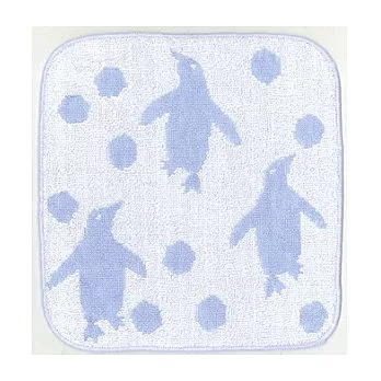 【JOGAN】日本製 接觸冷感 涼感毛巾手帕-企鵝藍色