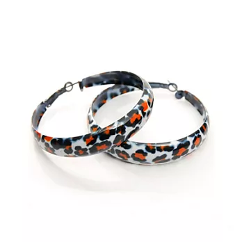 [Lady c.c.]彩色美豹造型圈圈耳環