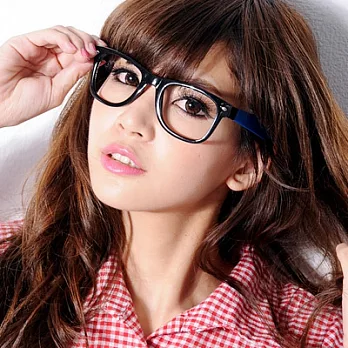 [Lady c.c.]普普風原色設計師款膠框眼鏡(藍)