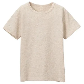 [MUJI 無印良品]男童棉質基本短袖T恤120米色