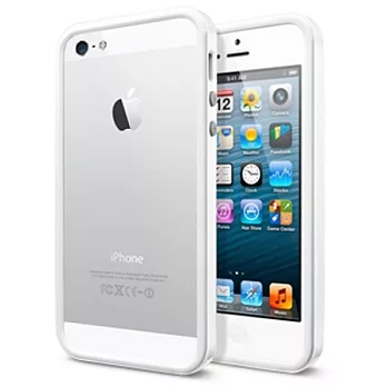 SGP Apple iPhone 5 Neo Hybrid EX SLIM超薄版雙層Bumper 保護套 典藏白 含正反保護貼 home鍵貼*3典藏白