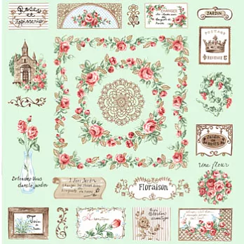 拼布縫紉布料-薔薇故事組合-青澀年代(蘋果綠)