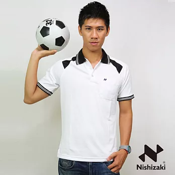 【遊遍天下】西崎系列男款抗UV吸濕排汗POLO衫NS005M白/黑