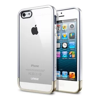 SGP iPhone 5 Linear Crystal 三件式邊框 水晶系列 緞面銀緞面銀