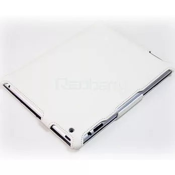 Apple iPad 4 專用時尚掀蓋式荔枝紋皮套雅緻白