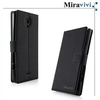 Miravivi SONY Xperia T (LT30i /LT30p) 可立式簡約薄型筆記本皮套時尚黑