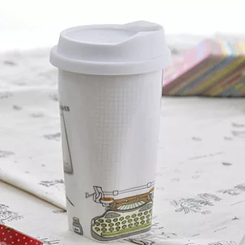 Bella House~我不是紙杯 手寫系列~打字機~雙層陶瓷杯