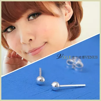 維克維娜 婉約含蓄。精簡迷你 2mm 銀珠 925純銀耳環