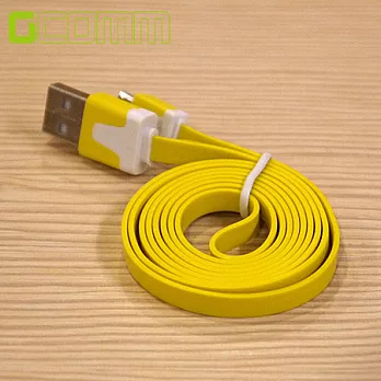 HTC/Samsung/SONY/LG... micro-USB 彩色繽紛 USB 傳輸充電雙色窄扁線 (1m)淡黃