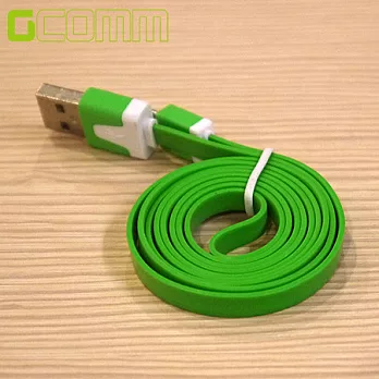 HTC/Samsung/SONY/LG... micro-USB 彩色繽紛 USB 傳輸充電雙色窄扁線 (1m)粉綠