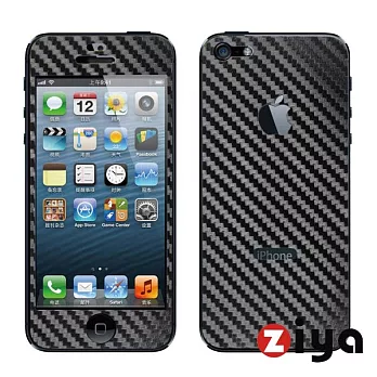 [ZIYA] iPhone 5 時尚碳纖螢幕機身保護貼(含機身邊條)酷炫黑