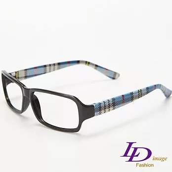 【LD image】俏麗時尚-格紋黑鏡框設計眼鏡_俏麗黑藍