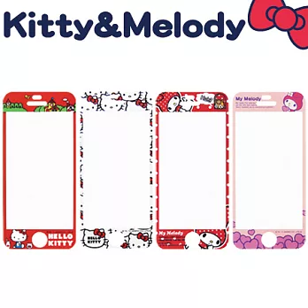 Kitty & Melody 日製iPhone5無氣泡螢幕保護貼心心相印(509522)