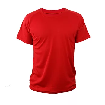 《遊遍天下》中性款100%MIT 圓領吸濕排汗機能衫S038青紅(M-XL)M青紅