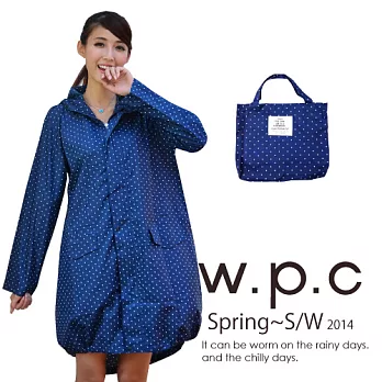 【w.p.c.】束口綁繩款。時尚雨衣/風衣FREE水玉