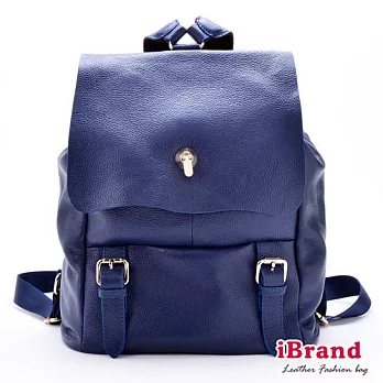 【i Brand 真皮包包】Fancy牛皮後背包深海藍