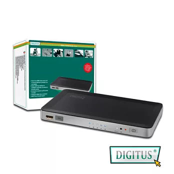 曜兆DIGITUS HDMI ~DS-45300五入一出分配器(附電源)黑灰雙色
