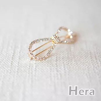【Hera】簡約閃亮 滿鑽蝴蝶結造型髮夾/髮扣(魅影金)