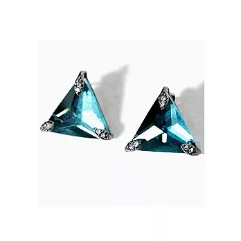 Enya★立體 清亮 三角形水晶 耳環
