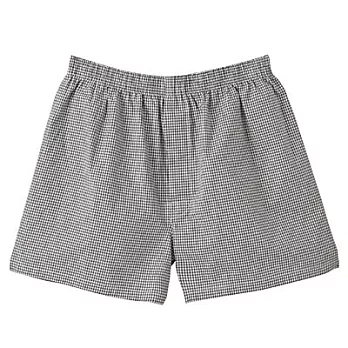 [MUJI 無印良品]男棉布帛前開平口褲S綠細格