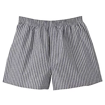 [MUJI 無印良品]男棉布帛前開平口褲S紅直紋