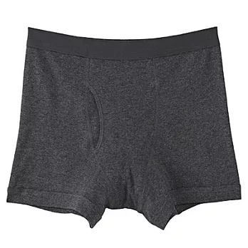 [MUJI 無印良品]男棉針織前開拳擊內褲S墨黑