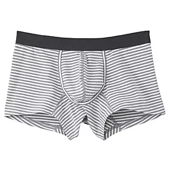 [MUJI 無印良品]男彈性天竺低腰拳擊內褲L灰橫紋