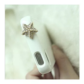 Enya★珍珠海星造型水鑽手機防塵塞