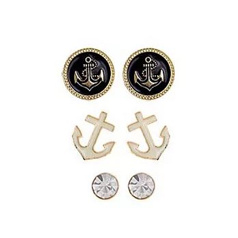 Enya★夏季海軍風格6件1組耳環