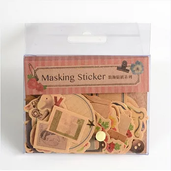 牛皮紙裝飾貼紙包(粉)