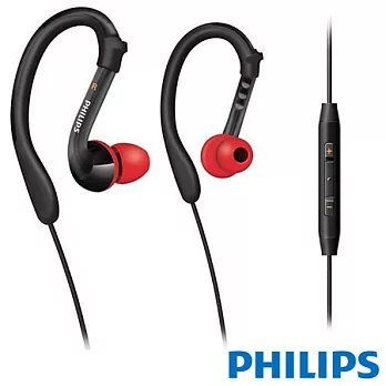 PHILIPS SHQ3017 iPhone專用耳掛式運動款線控耳機麥克風