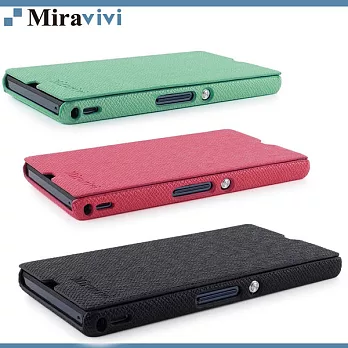 Miravivi SONY Xperia Z 專用簡約清爽側開式皮套時尚黑