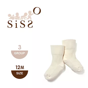 【SISSO有機棉】有機棉無痕嬰兒襪(三雙入)12M有機棉原色