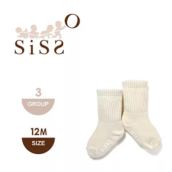 【SISSO有機棉】有機棉泡泡嬰兒襪(三雙入)12M有機棉原色