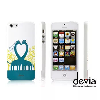 Devia iPhone 5 彩圖系列保護背殼-情侶鹿藍色