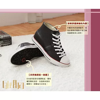 GOA街頭時尚.女款內增高帆布款橡膠雨鞋37黑