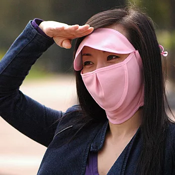 【Seoul Show】臉頸部遮陽 透氣防曬口罩（粉紅色）