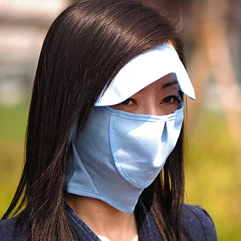 【Seoul Show】臉頸部遮陽 透氣防曬口罩（藍色）