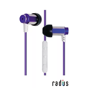 Radius HiFi 鋁合金線控麥克風耳機 紫色