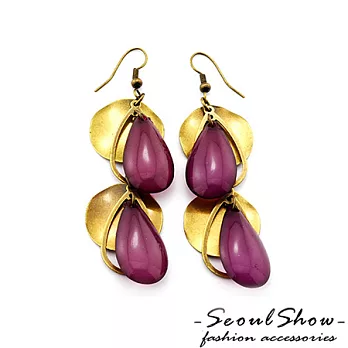 【Seoul Show】韓國直送 魔幻力量 復古耳環(紫色)