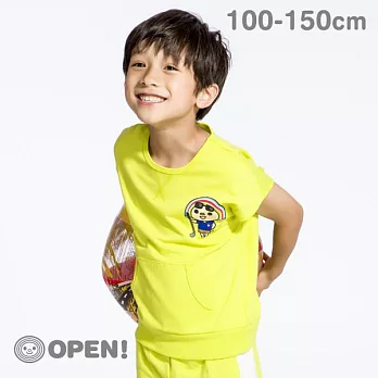 [OPEN小將童裝]OPEN小將高爾夫趣運動上衣+短褲兩件組-100芥末綠